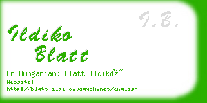 ildiko blatt business card